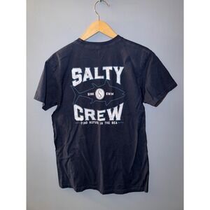 Salty Crew Mens Navy Blue Sink Swim Graphic Pocket T-Shirt Size Medium Premium